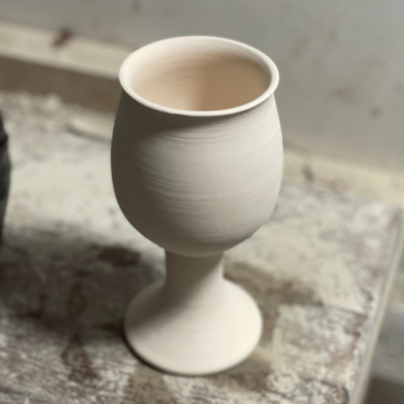 Goblet, unglazed by Blewbury Ceramics