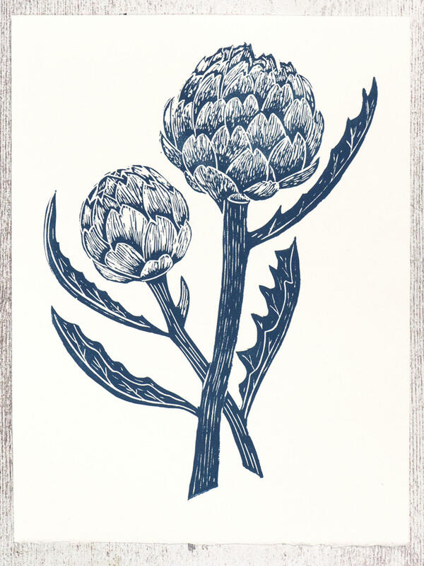 Lino Print of Artichoke