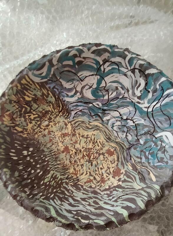Ceramic plate inspired by Van Gogh
