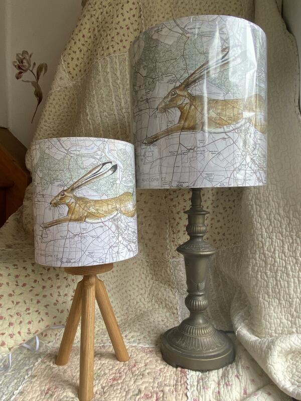 Little and large lampshades, handmade for me in Great Britain
