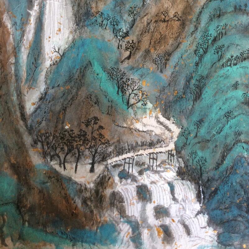 Part of Blue/ Green Landscape Chinese ink and paper 