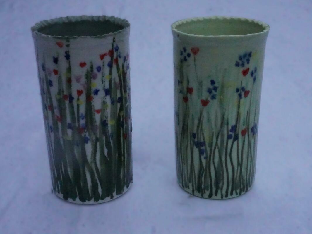 Tubular flower vases inspired by my wild meadow garden.