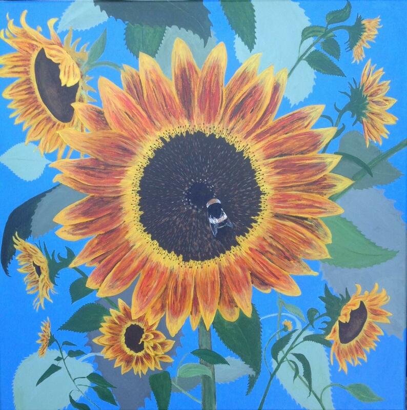 Sunflowers. U/F Acrylic on canvas 70 x 70