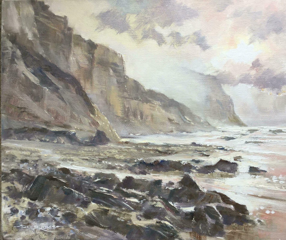 Golden Cap, Jurassic Coast, Dorset, Oil 12" x 10"
