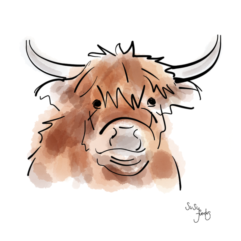 Huggable Highland Cow by Susy Fuentes