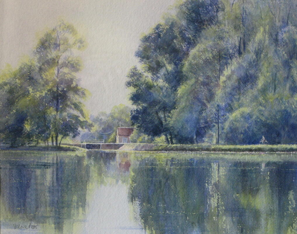 The River Yonne - watercolour