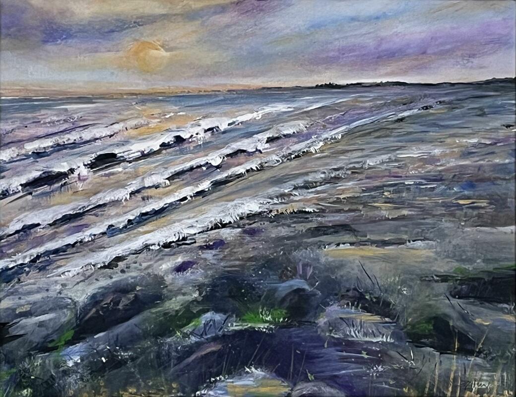 Sunset Sea: Acrylic on canvas 450mm x 340mm