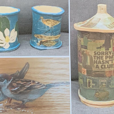 Clare's pots and Nandi's sparrows