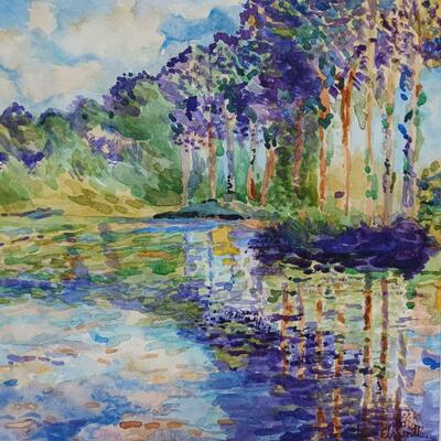 Tribute to Monet, watercolour by Jane Elsworth