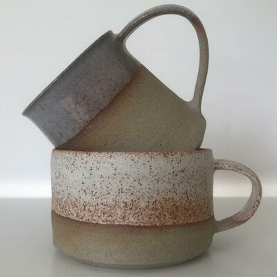 Stoneware mugs by Jenny Zolkwer