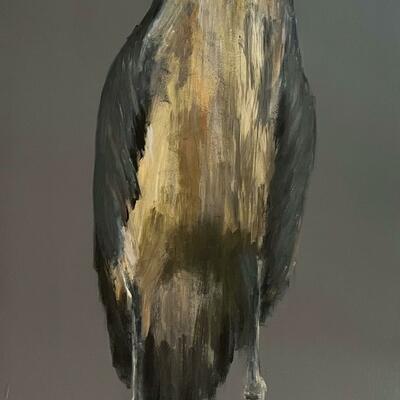 shoebill painting by Anna Lockwood