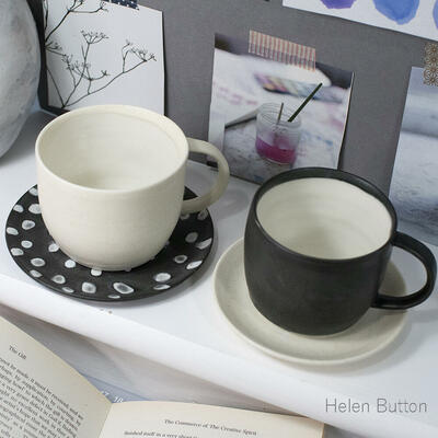 Helen Button Porcelain Cups and Saucers