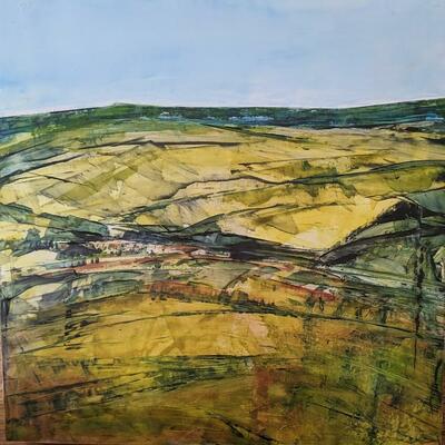 WESSEX DOWNS 3 oil on panel. 30 x 30 cm  £195.00