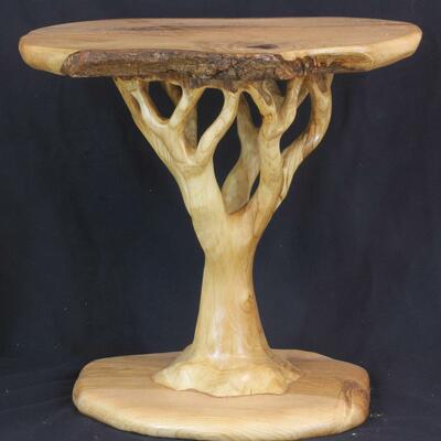 Tree-Table hand-carved from the wood of an ash treea