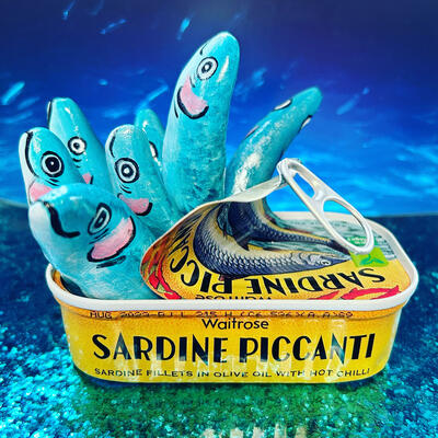 3D sardines wall art