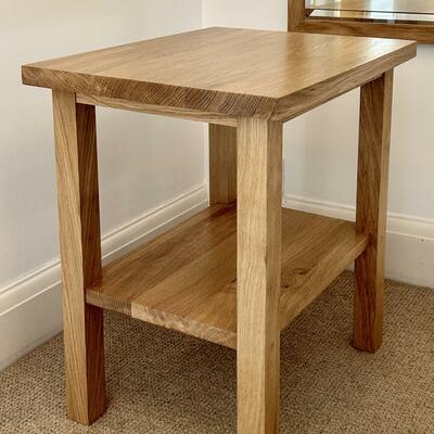 English oak bedside table