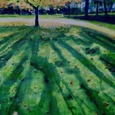 Tree shadows 2, acrylics on canvas