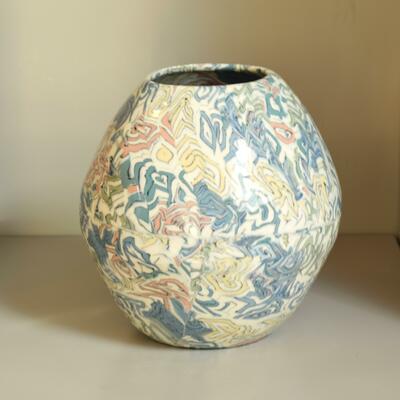 Moon Jar - Porcelain Nerikomi - Pastel Pattern