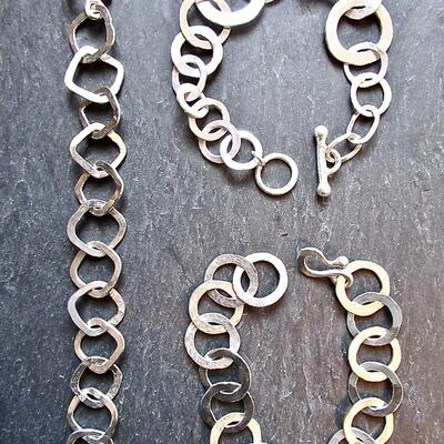Tony Thomson Bracelets: handmade silver links with clasps