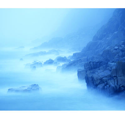 Blue Light – Dusk at Porth Nanven, Cornwall