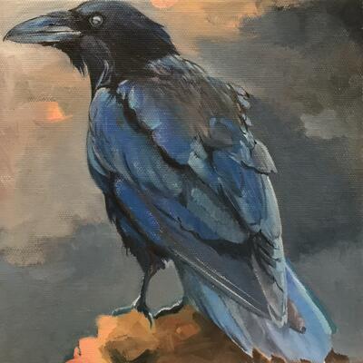Raven Oil Painting