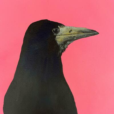 Pink rook painting by Anna Lockwood 