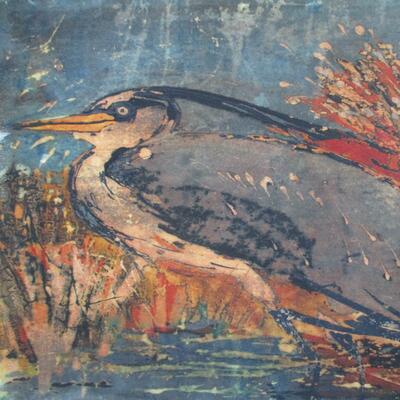Heron in the Marshes - Batik