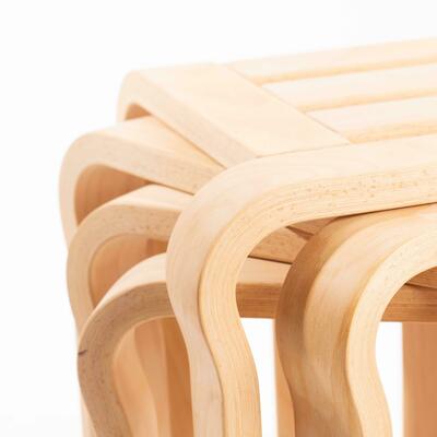 Clive Stool; made from re-designed bed legs in collaboration with the local University; giving otherwise discard materials a new lease of life.