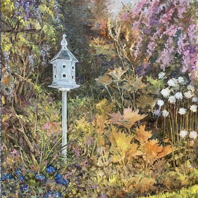 Dovecot and Alliums, oil