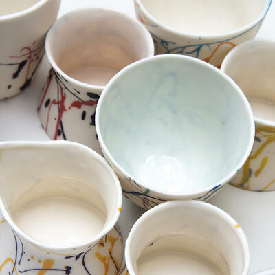 Collection of birdlife-inspired vessels, parian porcelain