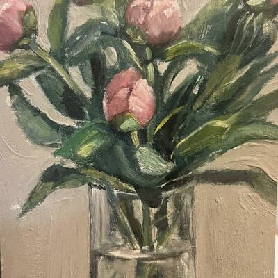 Peonies in bloom - oil on canvas 