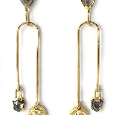  Starburst earrings 18k gold & diamonds
