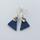 Unpolished lapis triangles with sterling silver 