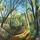 woodland path painting by Jo Lillywhite for Oxfordshire Artweeks
