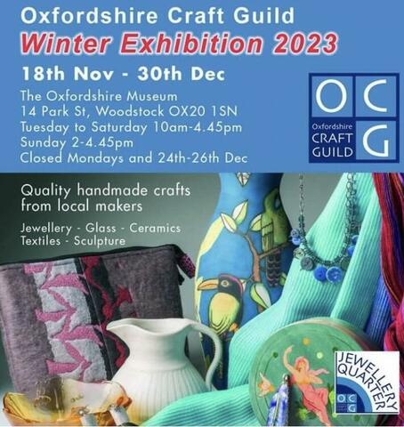 Quality handmade crafts from over 20 local makers, all members of the Oxfordshire Craft Guild. A long-running show of jewellery, ceramics, textiles, glass and much more.