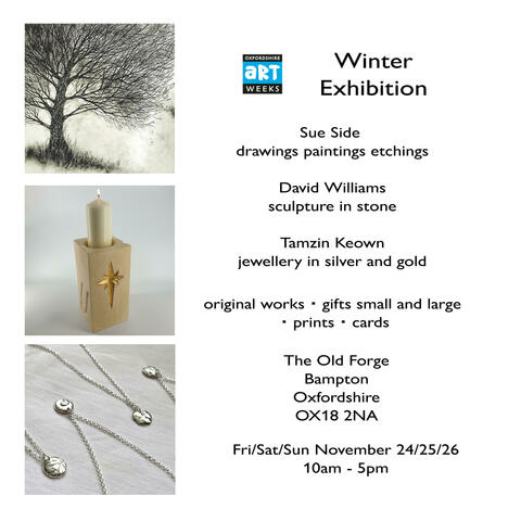 wall art, sculpture and jewellery by three well known Oxfordshire artists. Originals, small gifts, cards and prints.