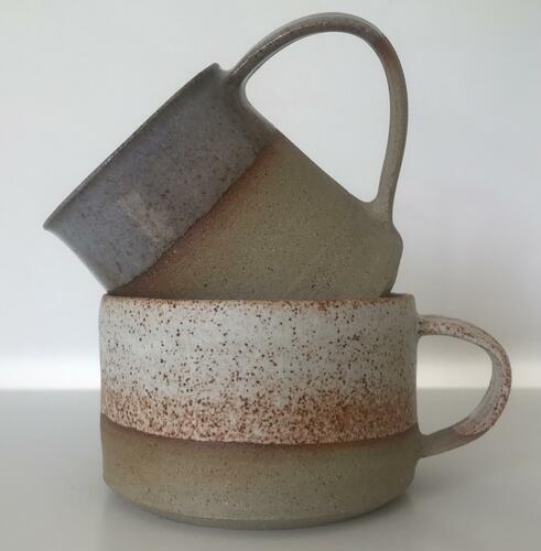 Stoneware mugs by Jenny Zolkwer