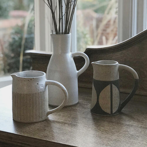Neutral stoneware jugs