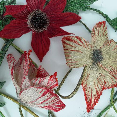 Embroidered flora