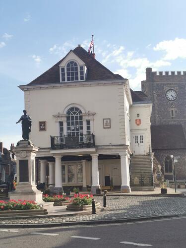 A photograph of the Town Hall, which is located in the centre of Wallingford
