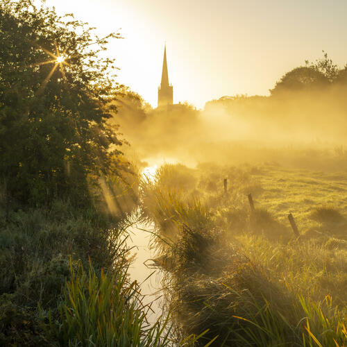 Sunrise over Burford water meadows by photographer William Gray
