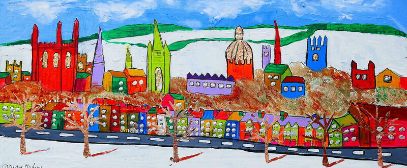Quirky Colourful London Place, South Park, Oxford, Mixed Media