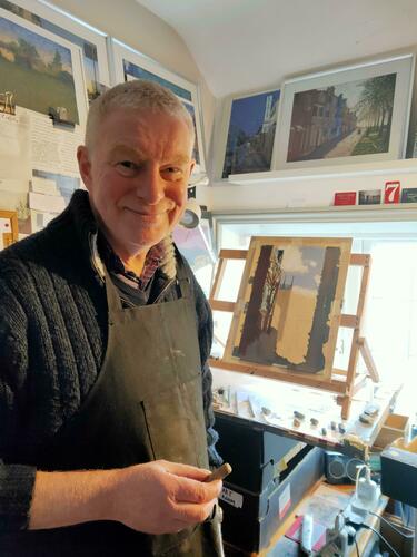 Dave Watts in his studio in Lower Heyford