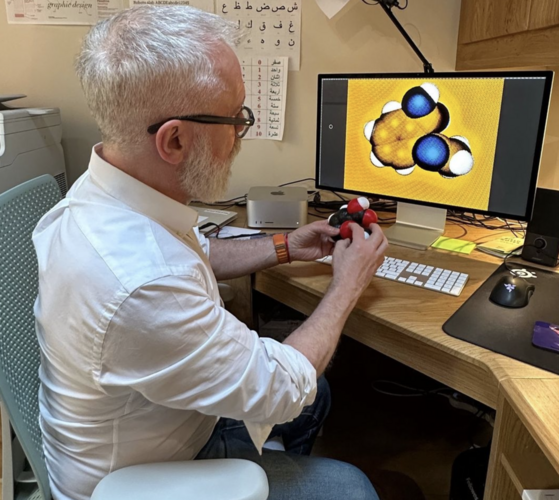 Drew working on aspirin image and 3D model
