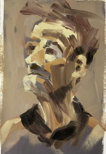 Norman, oil on paper