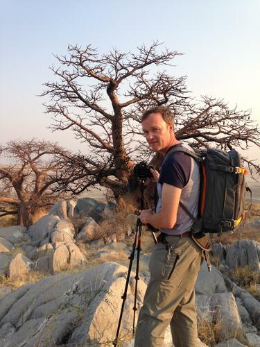 Photographer William Gray at Kubo Island, Botswana