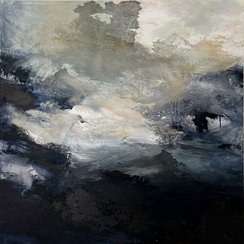 Abstract skyscape in dark colours and neutrals
