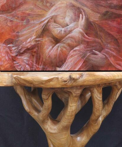 Tree-tables and mother & child painting 