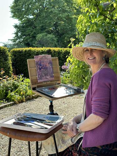 Painting in the sunshine, my happy place!