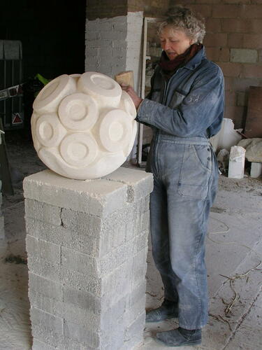 Working on one of the Folly Park View gatepost finials